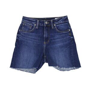 𝅺REWORKED Silver Jeans Co. Avery Straight Raw Hem Denim Shorts
